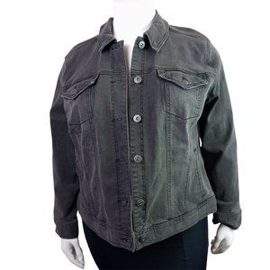 2/$20 Women's Plus Size 20W Distressed Denim Trucker Jacket With Pockets